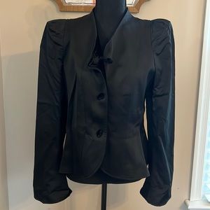 Emporio Armani Womens Black Silk/Suede Blazer Jacket Size 12